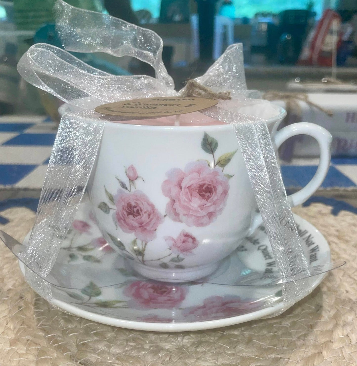 Hand poured tea cup candles