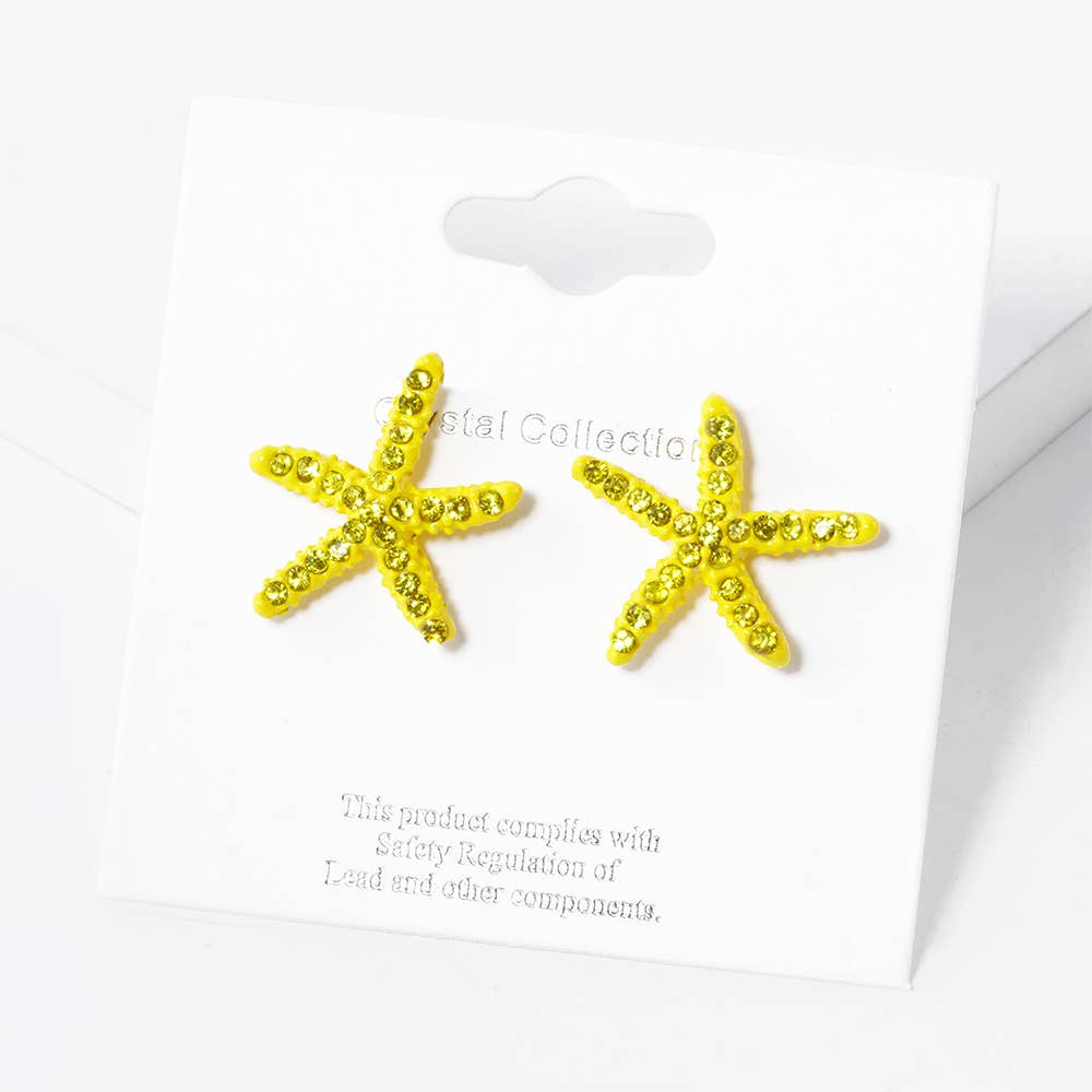 Crystal Paved Starfish Stud Earrings
: FU