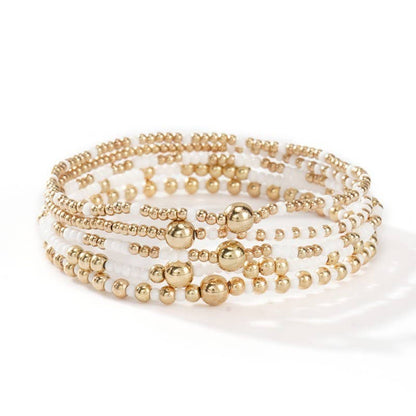 MULTI LAYER BALL CHAIN BEADED BRACELET | 40B5177: TURQ