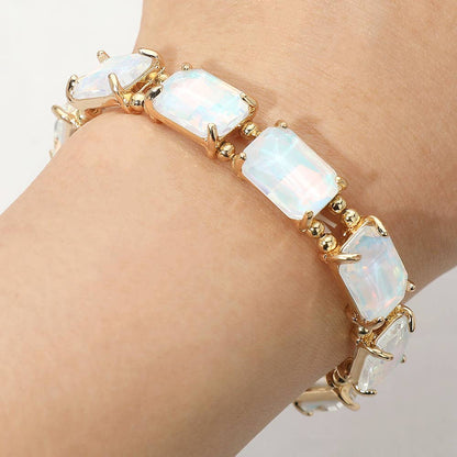 Emerald Cut Stone Stretch Evening Bracelet: BUAB