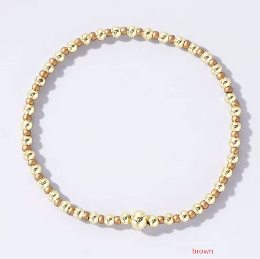 BOHO COLORFUL BALL BEADED BRACELET | 40B5223: FUCHSIA