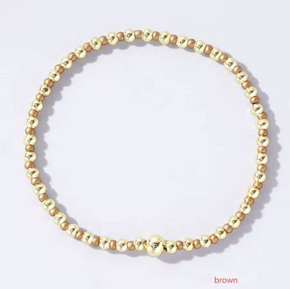 BOHO COLORFUL BALL BEADED BRACELET | 40B5223: TURQ