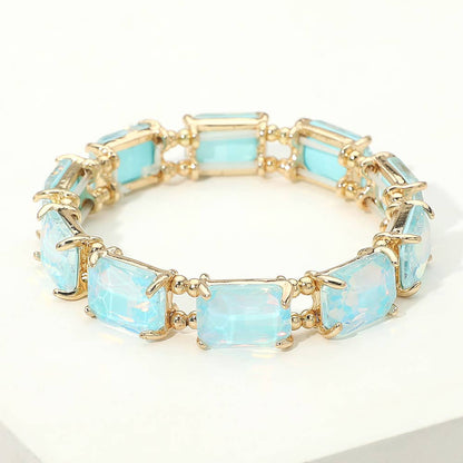Emerald Cut Stone Stretch Evening Bracelet: BUAB