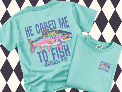 He Called Me to Fish – Matthew 4:19 T-Shirt 🐟| Youth•Adult Sizes Available: Blossom 🌸