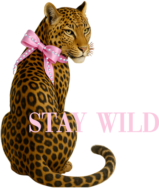 Stay Wild Leopard Cream Graphic Tee: Medium