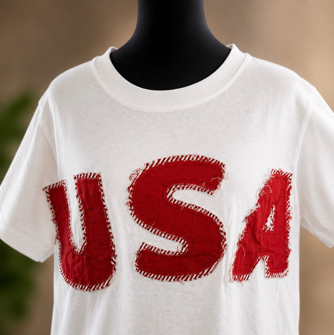 WASHED JERSEY FOURTH OF JULY TOP: OFF WHITE