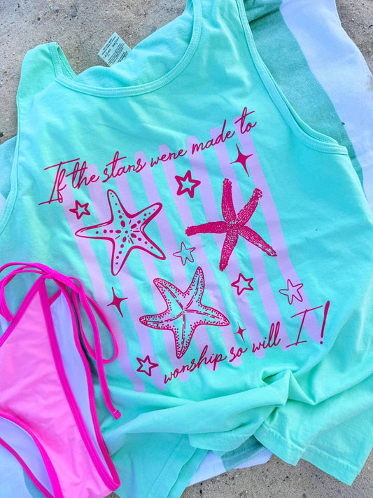 Starfish Stars Will Worship So Will I SPRING40 DTF: Island Reef CC tee