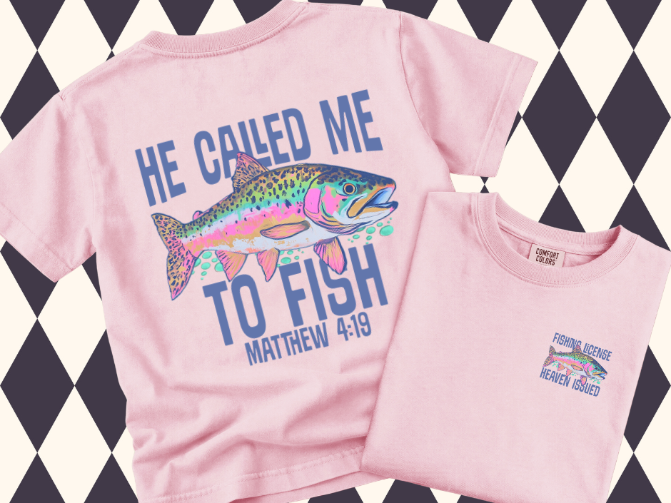He Called Me to Fish – Matthew 4:19 T-Shirt 🐟| Youth•Adult Sizes Available: Blossom 🌸