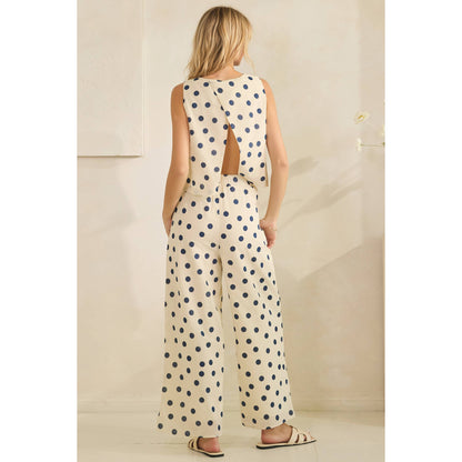 Ocean Breeze Polka Dot Set: Cream/Navy