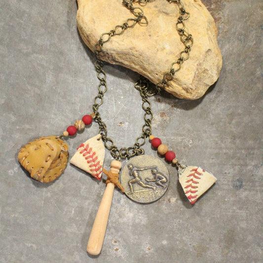 Take Me Out To The Ballgame Vintage Charming Necklace