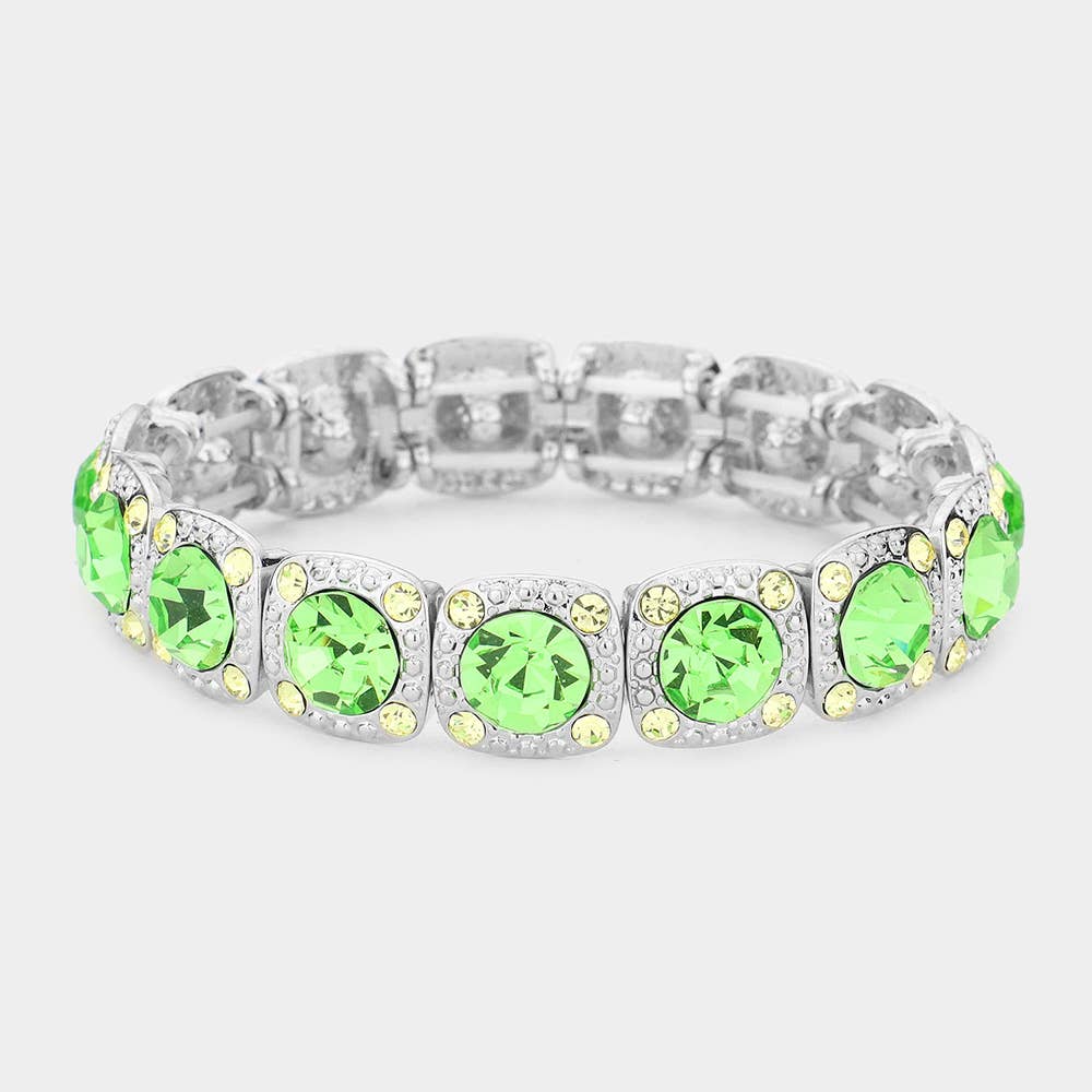Crystal Rhinestone Christmas Light Stretch Bracelet: TQS