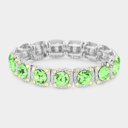 Crystal Rhinestone Christmas Light Stretch Bracelet: TQS