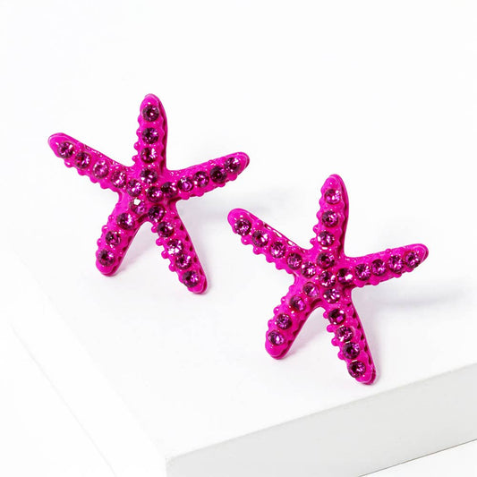 Crystal Paved Starfish Stud Earrings
: FU