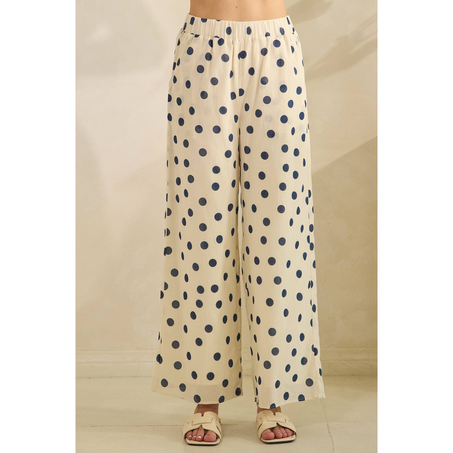 Ocean Breeze Polka Dot Set: Cream/Navy