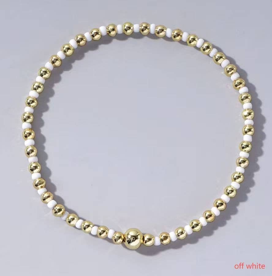 BOHO COLORFUL BALL BEADED BRACELET | 40B5223: LT PINK