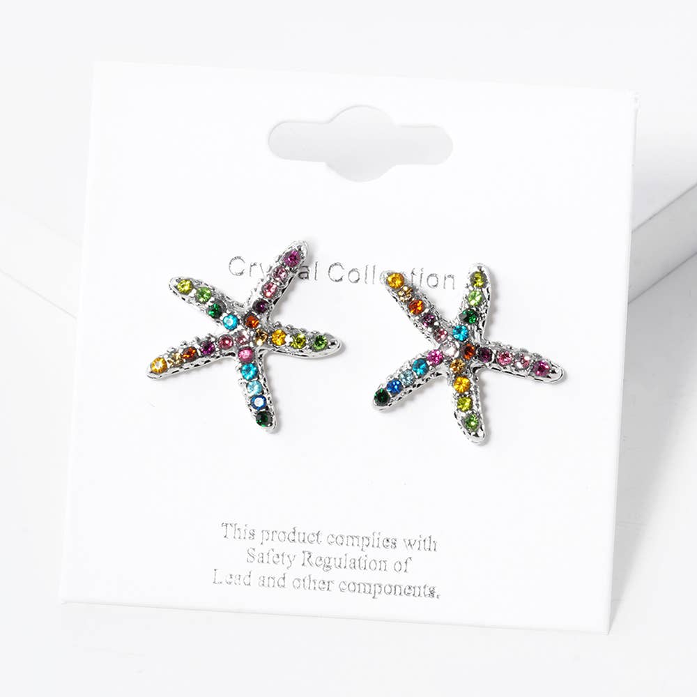 Crystal Paved Starfish Stud Earrings
: FU