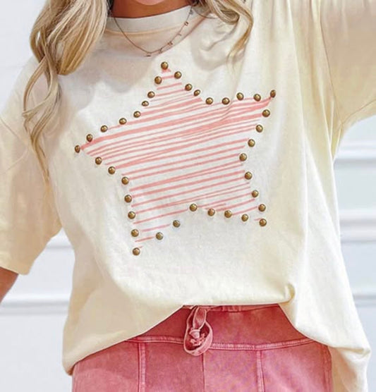 Ladies Top with Star and studded
