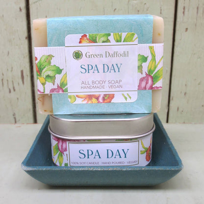 Spa Day Candle & Soap Dish Kit - Gift Set