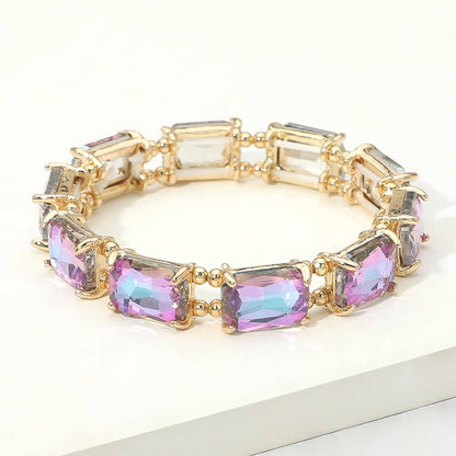 Emerald Cut Stone Stretch Evening Bracelet: BUAB