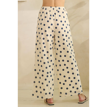 Ocean Breeze Polka Dot Set: Cream/Navy
