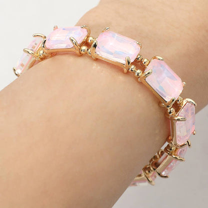 Emerald Cut Stone Stretch Evening Bracelet: OPMU