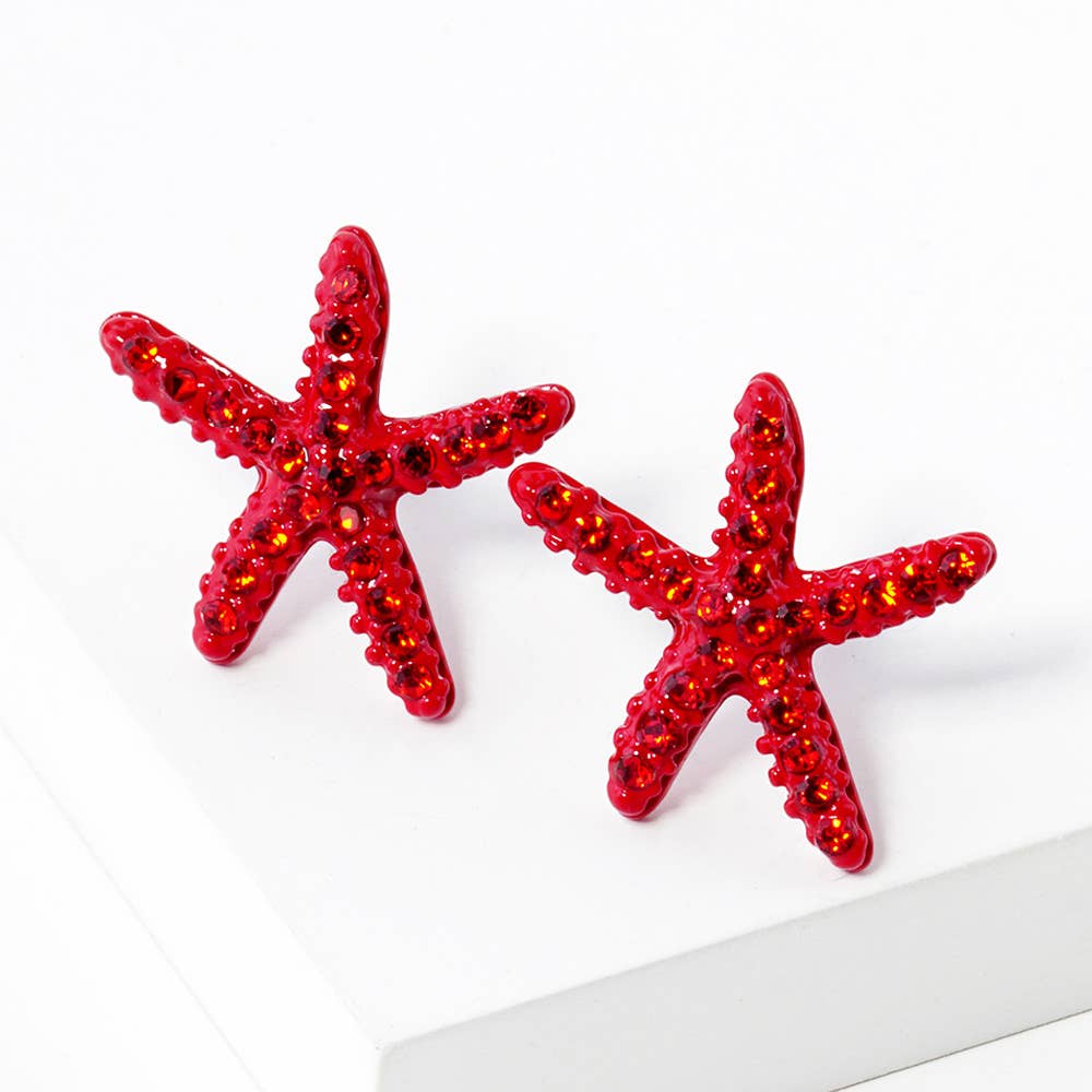 Crystal Paved Starfish Stud Earrings
: FU