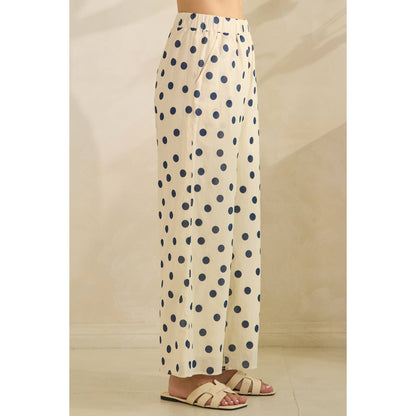 Ocean Breeze Polka Dot Set: Cream/Navy