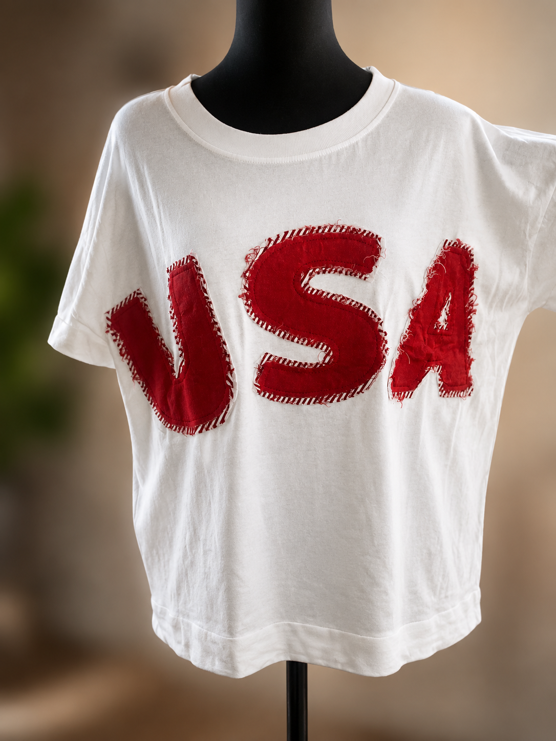 WASHED JERSEY FOURTH OF JULY TOP: OFF WHITE