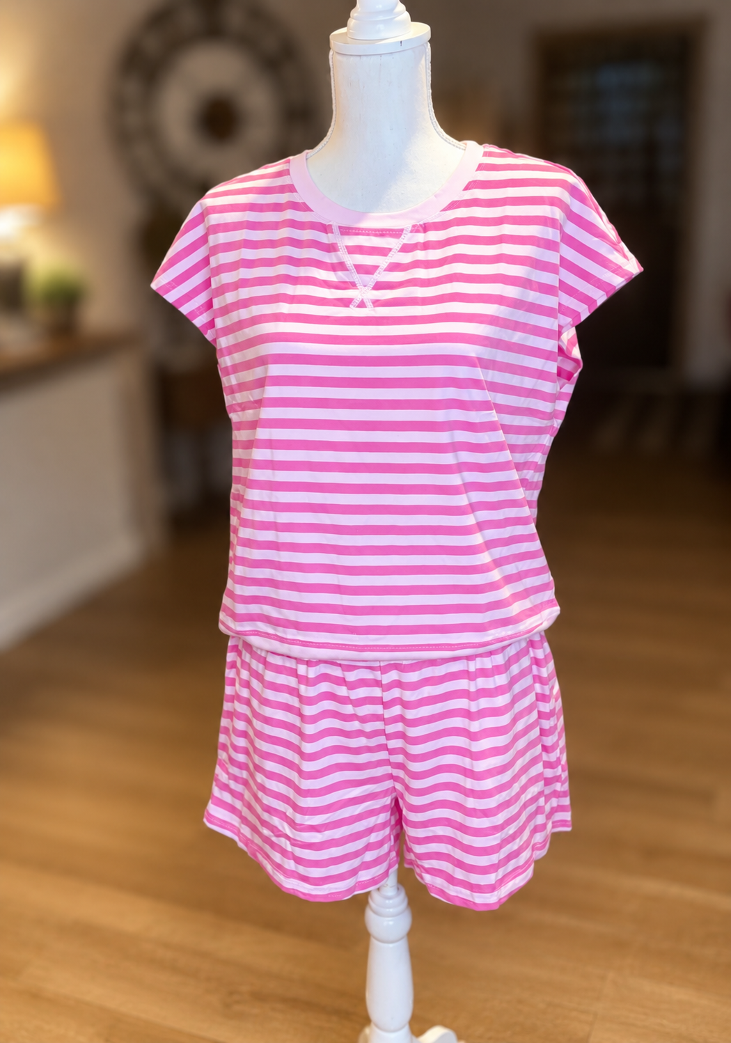 Ladies Pink Short Set