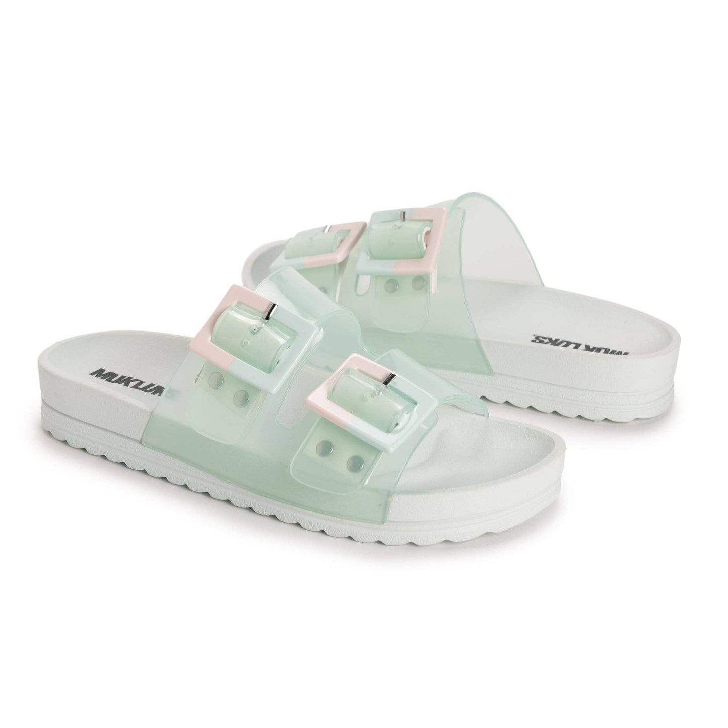 Muk Luks Women's Grand Cayman Lucite Sandal: Magenta / 8