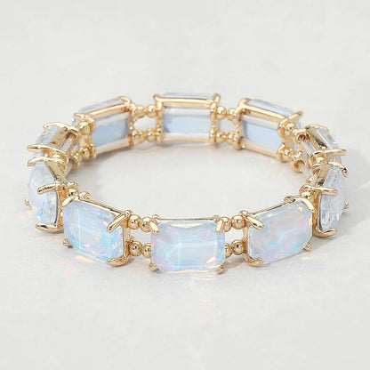 Emerald Cut Stone Stretch Evening Bracelet: OPMU