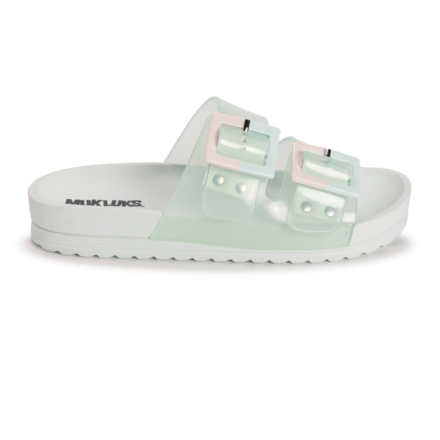 Muk Luks Women's Grand Cayman Lucite Sandal: Frosted Mint / 7