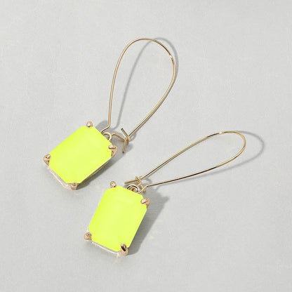 Emerald Cut Stone Dangle Evening Earrings: BUAB