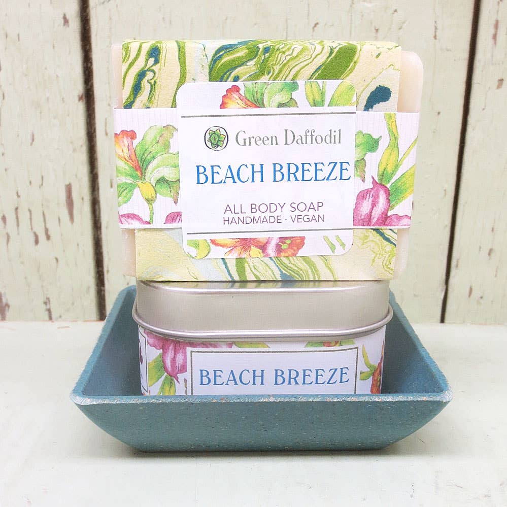 Beach Breeze Candle & Soap Dish Gift Kit - Clean and Fresh