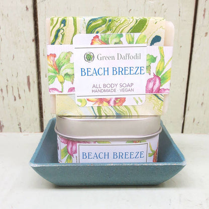 Beach Breeze Candle & Soap Dish Gift Kit - Clean and Fresh