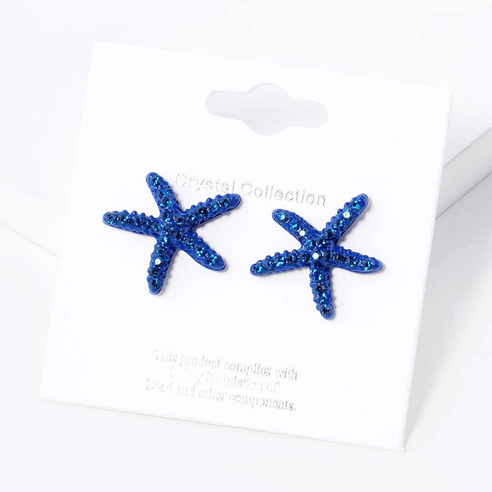 Crystal Paved Starfish Stud Earrings
: FU