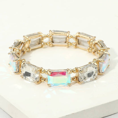 Emerald Cut Stone Stretch Evening Bracelet: OPMU