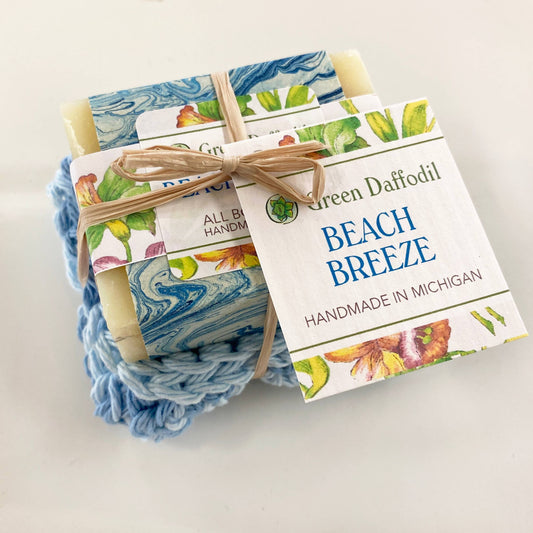 Beach Breeze Soap & Washcloth Gift Set - Fresh Scent