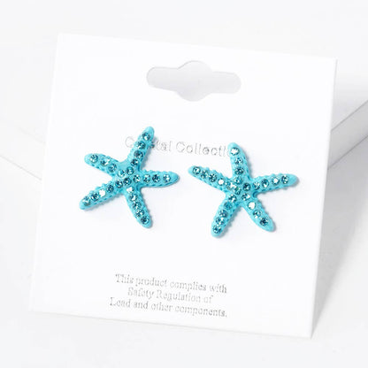 Crystal Paved Starfish Stud Earrings
: FU