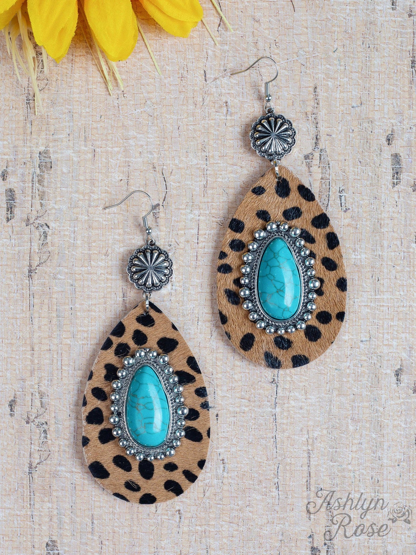 Country Cutie Teardrop Earrings with Stone, Brown: Brown / One Size