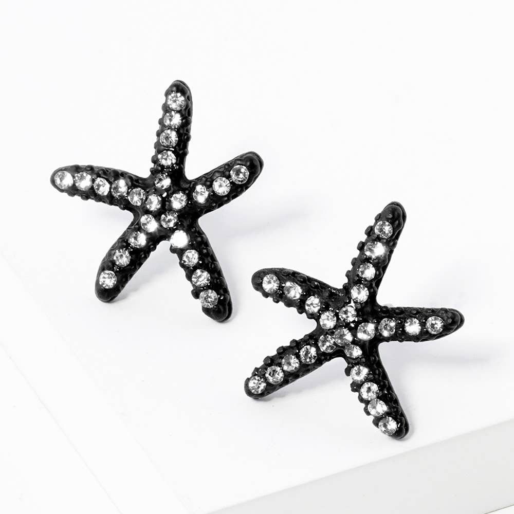 Crystal Paved Starfish Stud Earrings
: FU