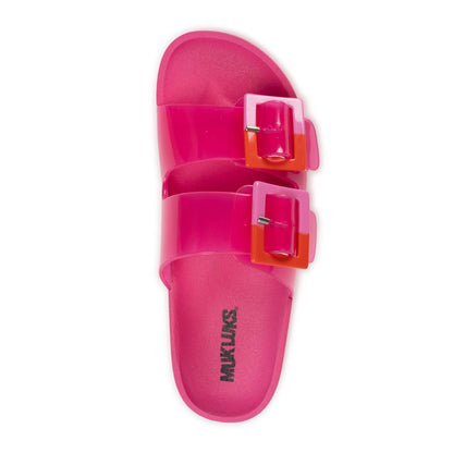 Muk Luks Women's Grand Cayman Lucite Sandal: Black Amber Tortoise / 7