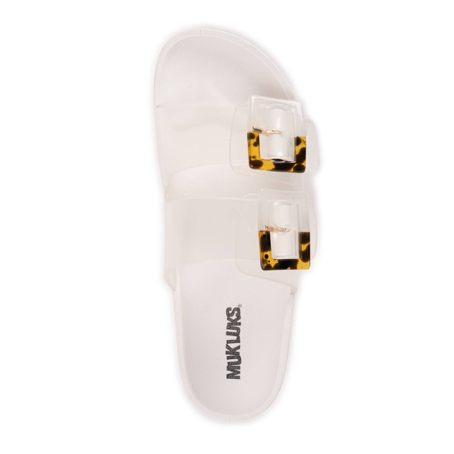 Muk Luks Women's Grand Cayman Lucite Sandal: Black Amber Tortoise / 7