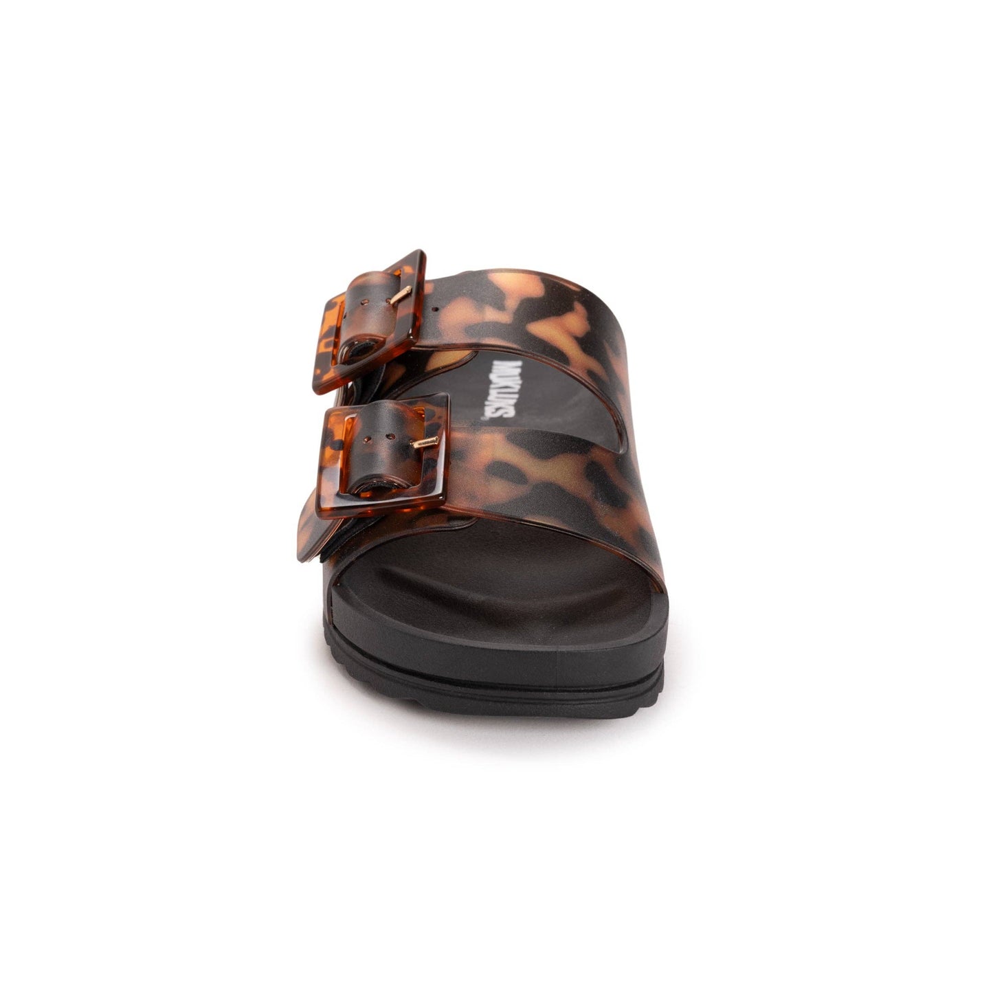 Muk Luks Women's Grand Cayman Lucite Sandal: Black Amber Tortoise / 7
