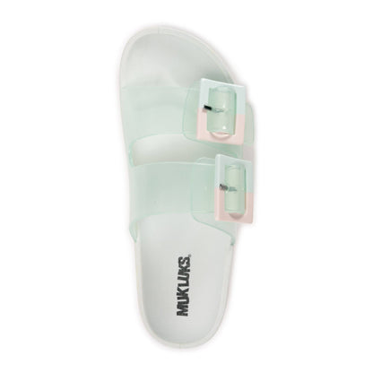 Muk Luks Women's Grand Cayman Lucite Sandal: Frosted Mint / 8